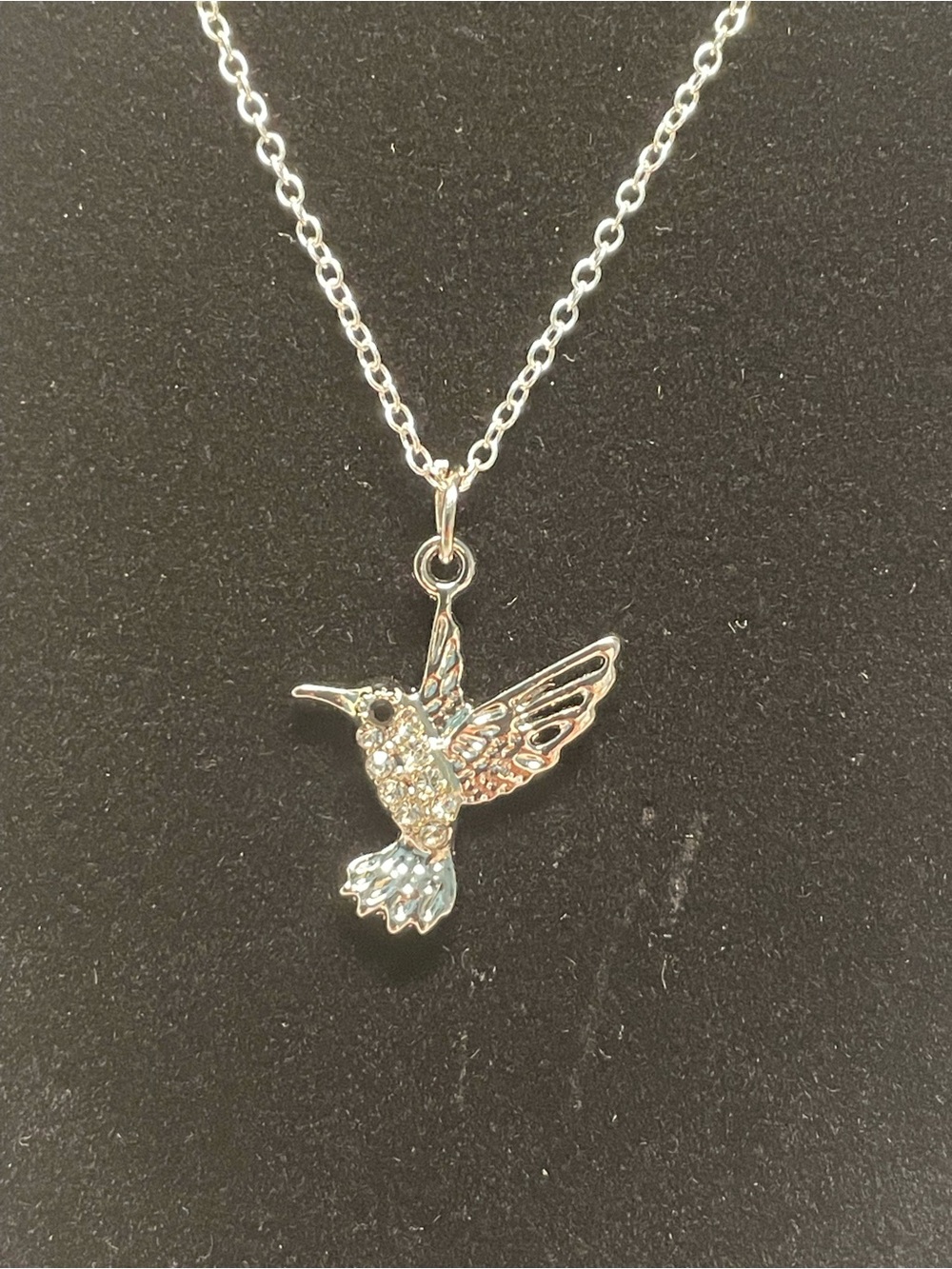 Silver Hummingbird Pendant Necklace - Women Jewelry